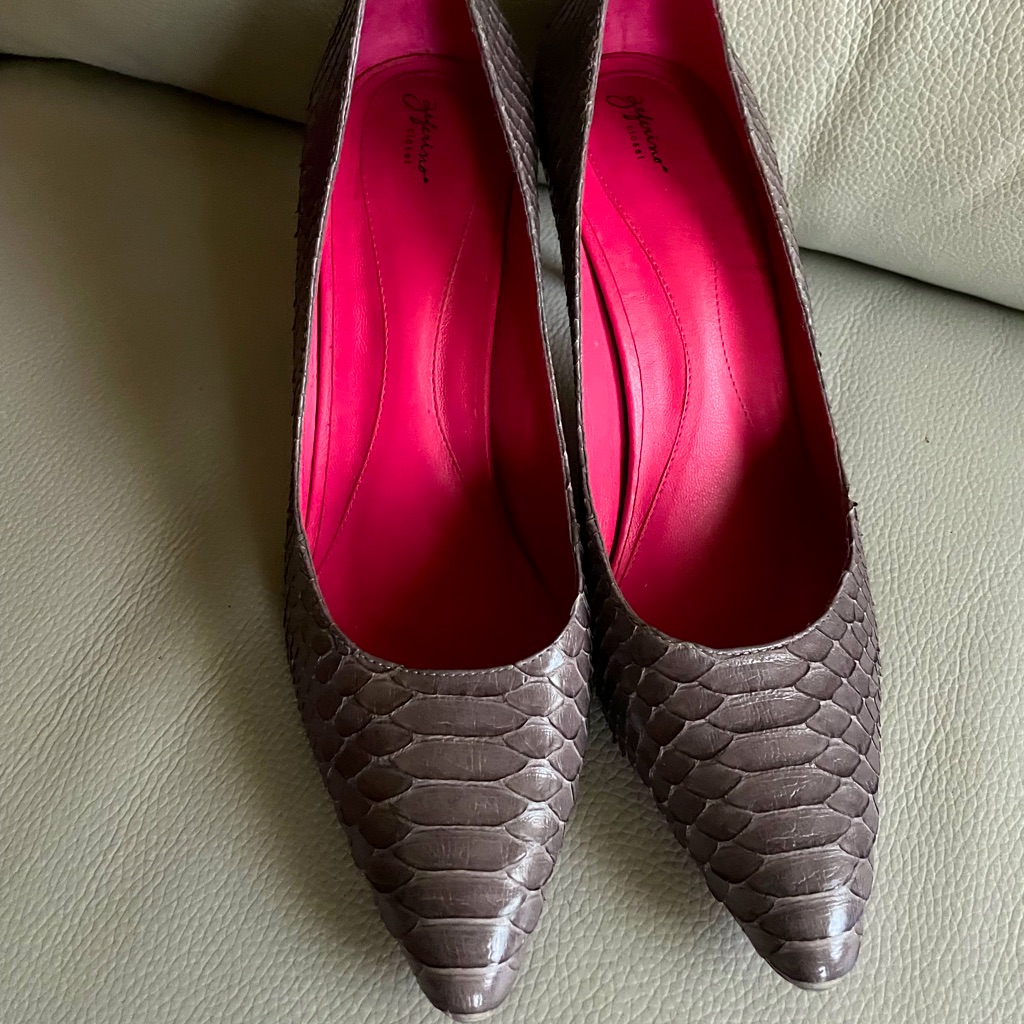 Zeferino Python Gray Pump. Braziel Brand